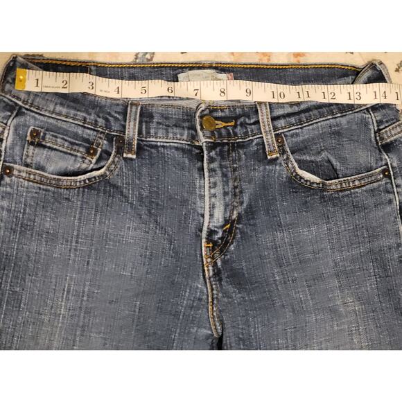Levis 505 Straight Leg Womens Denim Jeans Mid-Rise Size 6L Small slits hems - Picture 5 of 10